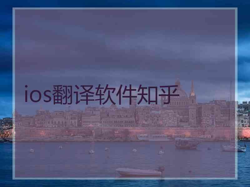 ios翻译软件知乎