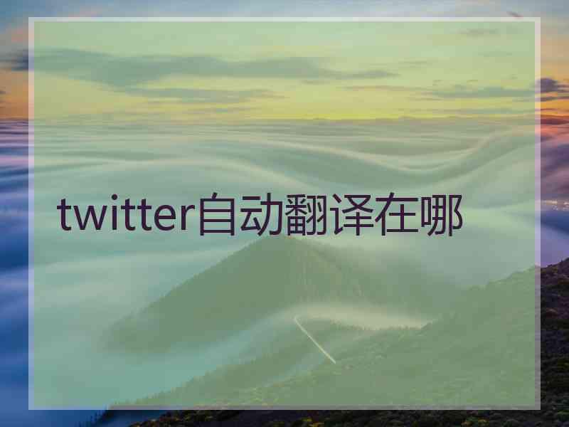 twitter自动翻译在哪