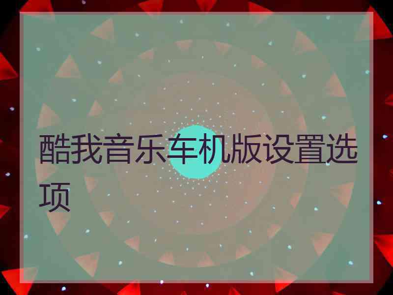 酷我音乐车机版设置选项