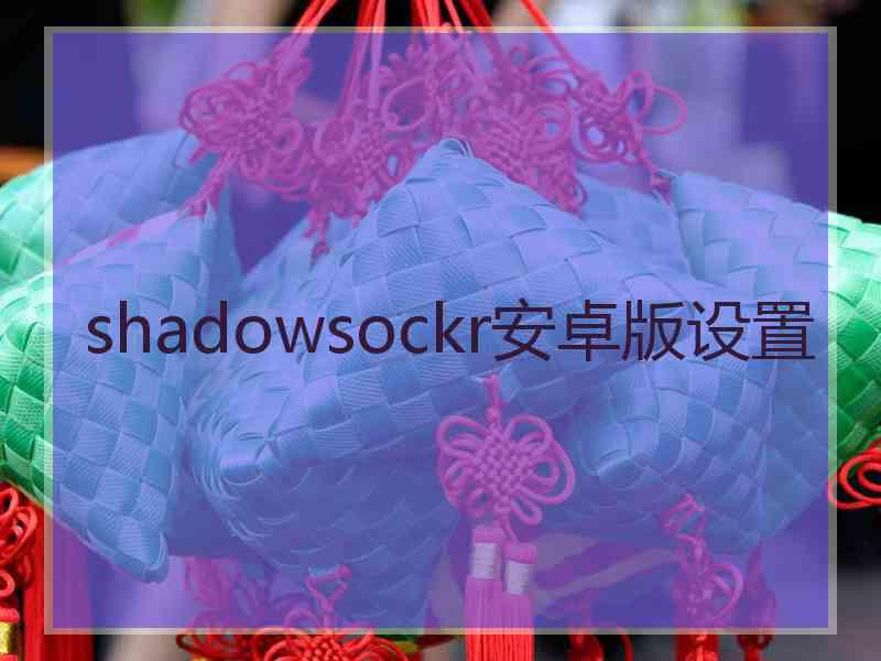 shadowsockr安卓版设置