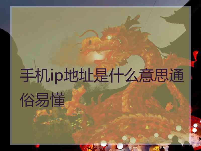 手机ip地址是什么意思通俗易懂