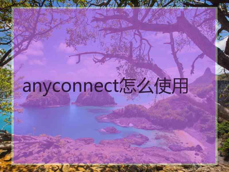 anyconnect怎么使用