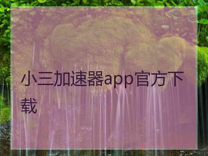 小三加速器app官方下载