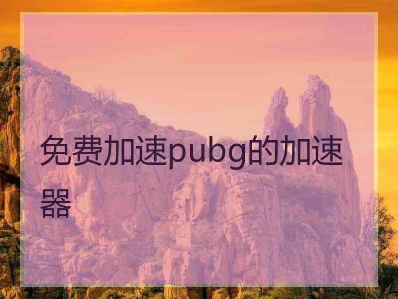 免费加速pubg的加速器