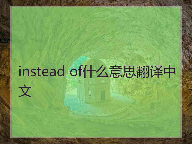 instead of什么意思翻译中文