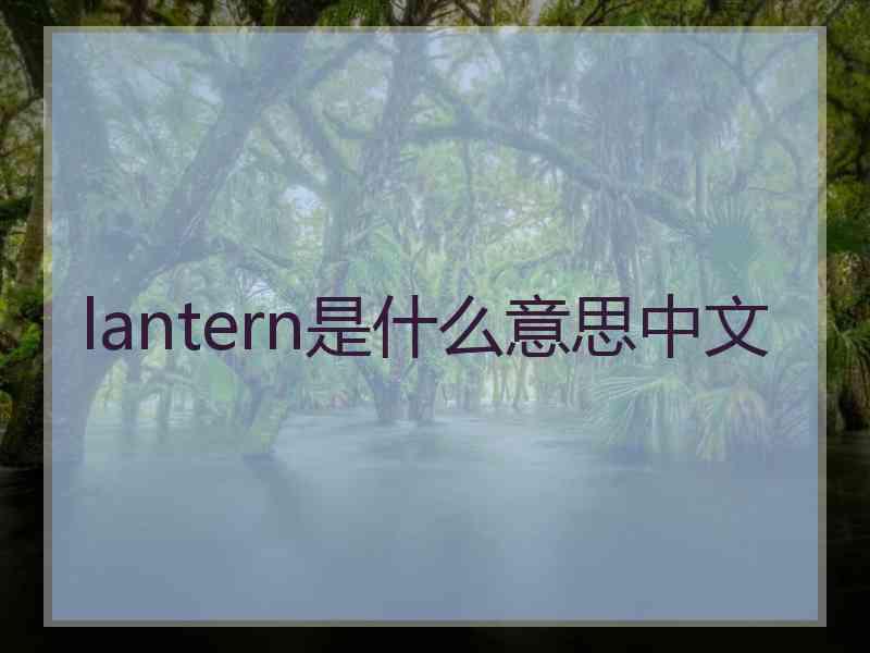 lantern是什么意思中文