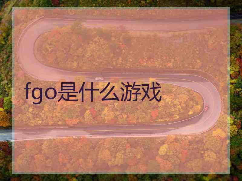 fgo是什么游戏