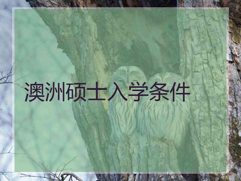 澳洲硕士入学条件