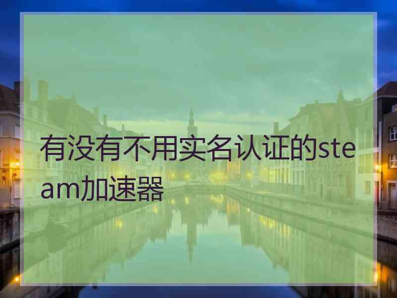 有没有不用实名认证的steam加速器