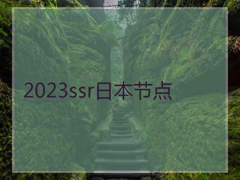 2023ssr日本节点