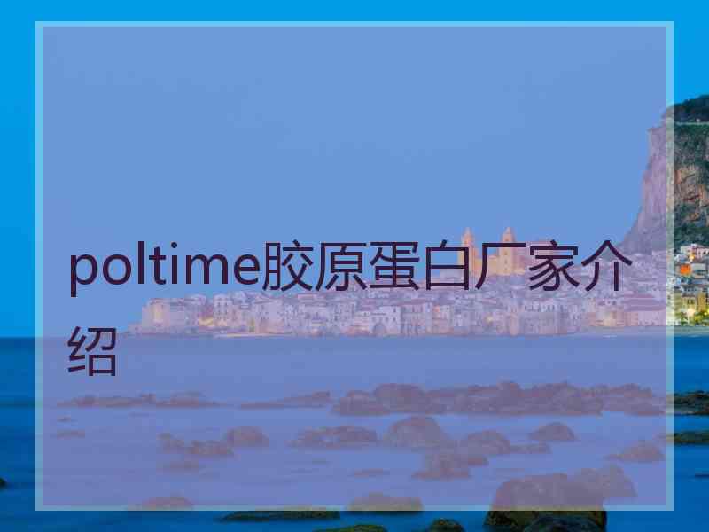 poltime胶原蛋白厂家介绍