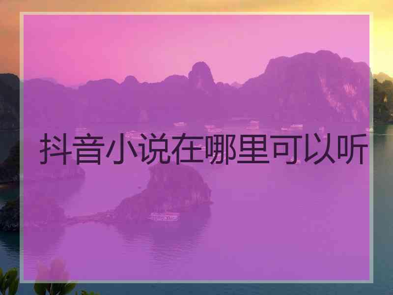 抖音小说在哪里可以听