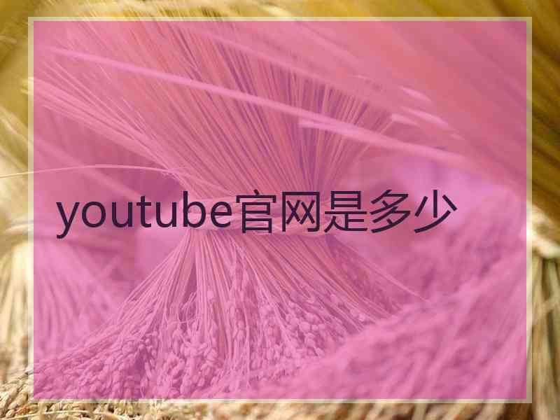 youtube官网是多少