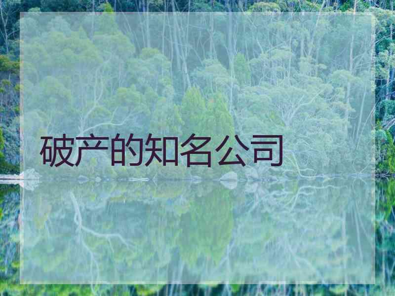 破产的知名公司