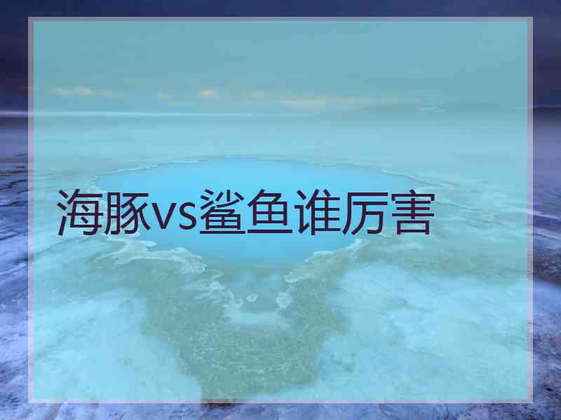 海豚vs鲨鱼谁厉害