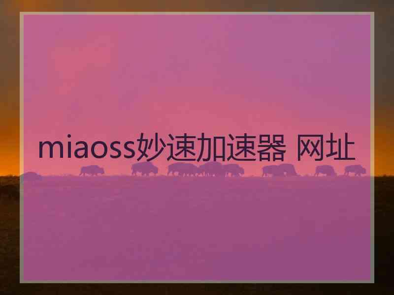 miaoss妙速加速器 网址