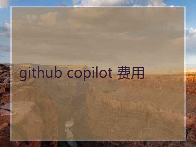 github copilot 费用