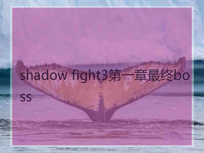 shadow fight3第一章最终boss