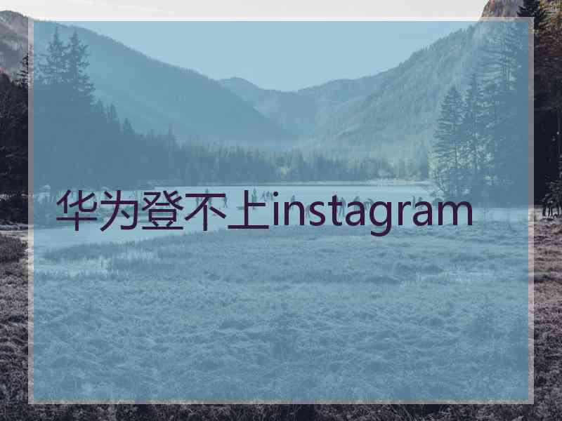 华为登不上instagram