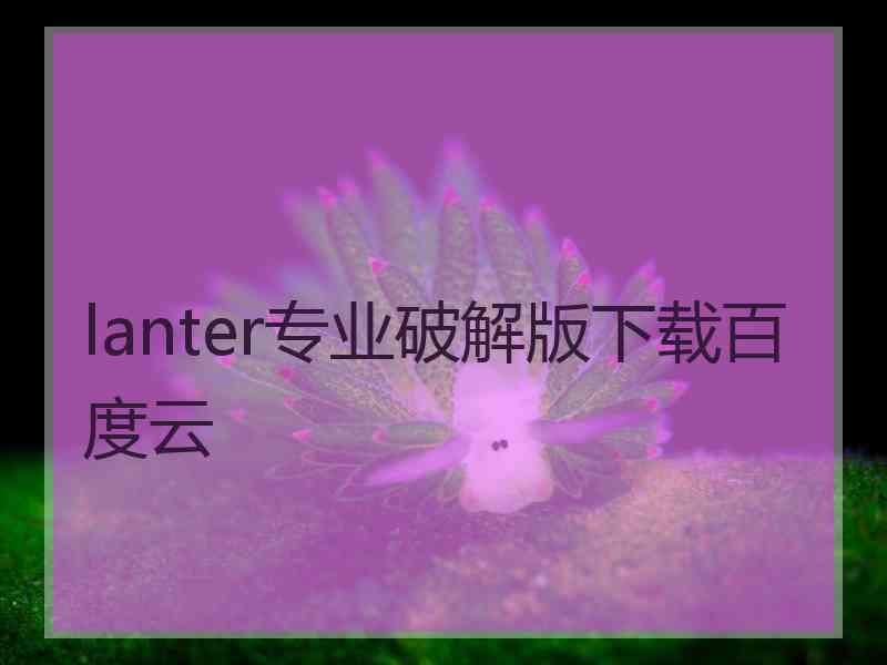 lanter专业破解版下载百度云