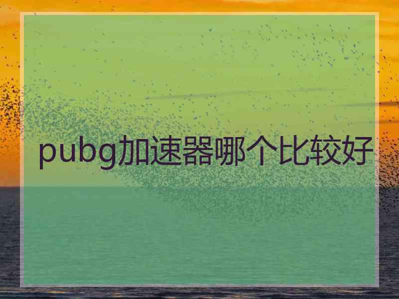 pubg加速器哪个比较好