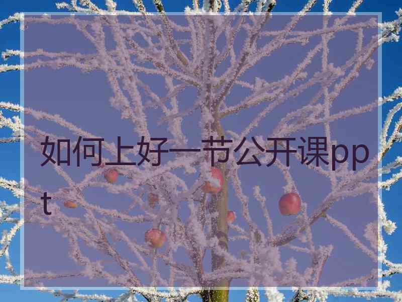 如何上好一节公开课ppt