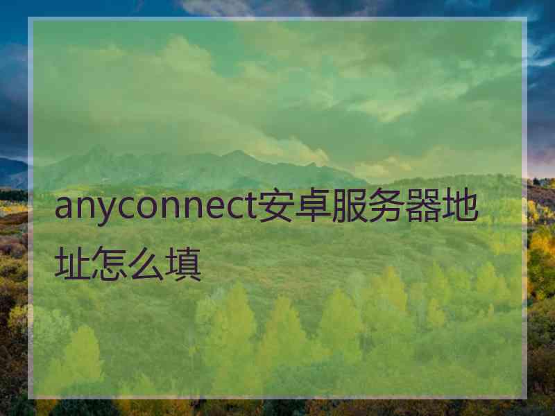 anyconnect安卓服务器地址怎么填