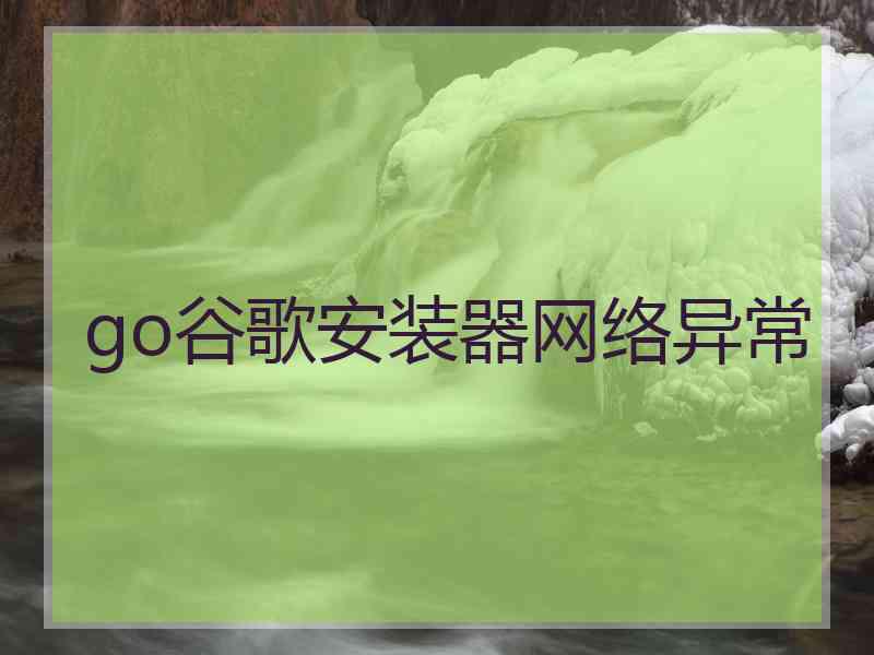 go谷歌安装器网络异常