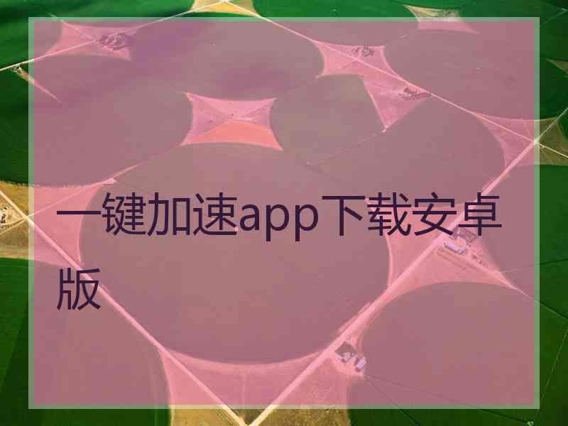 一键加速app下载安卓版