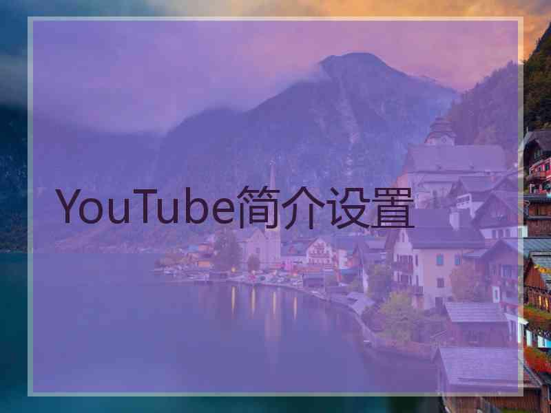 YouTube简介设置