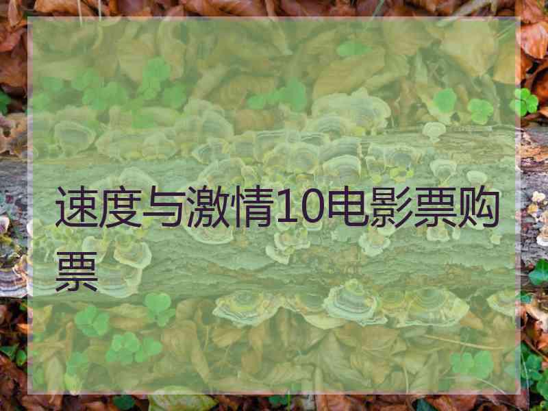 速度与激情10电影票购票