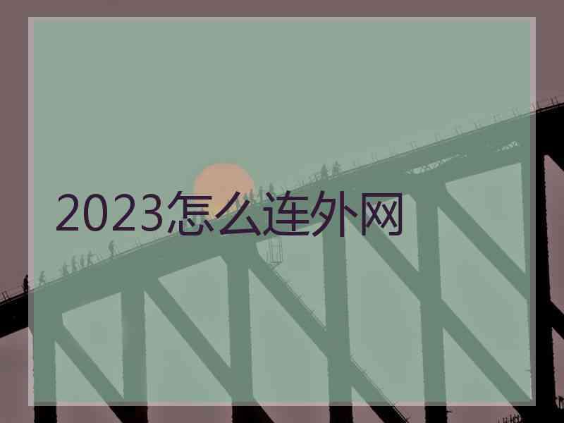 2023怎么连外网