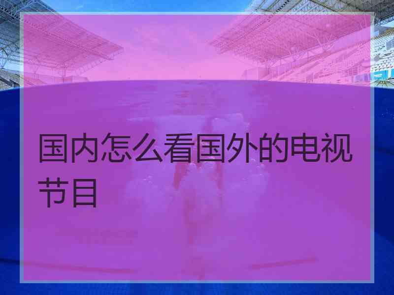 国内怎么看国外的电视节目