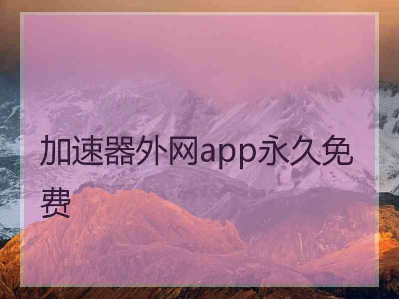 加速器外网app永久免费