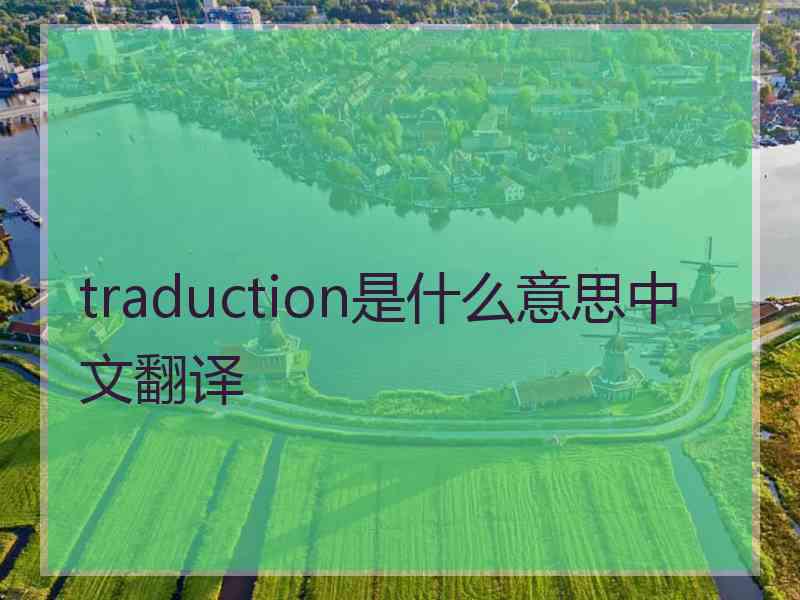 traduction是什么意思中文翻译