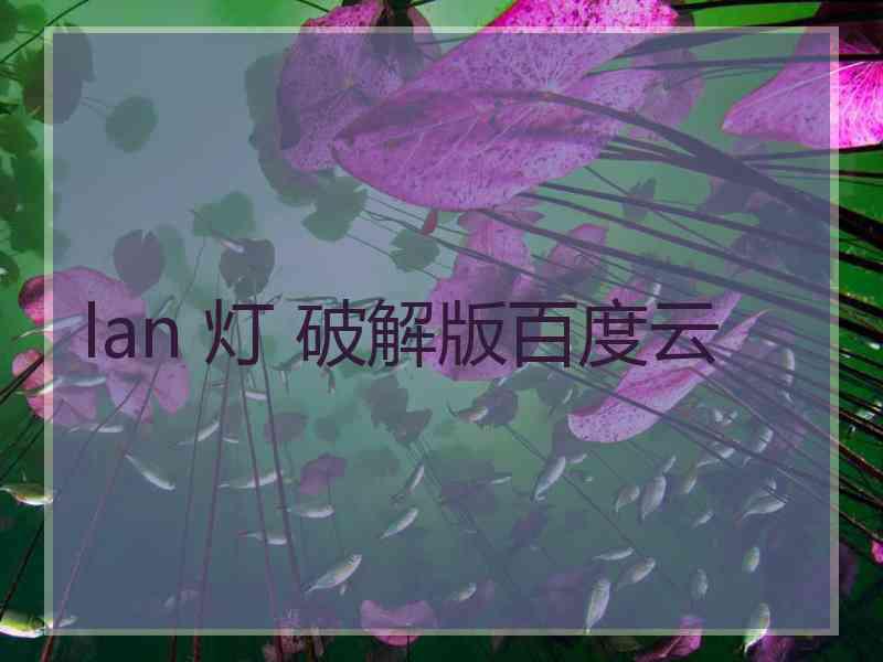 lan 灯 破解版百度云