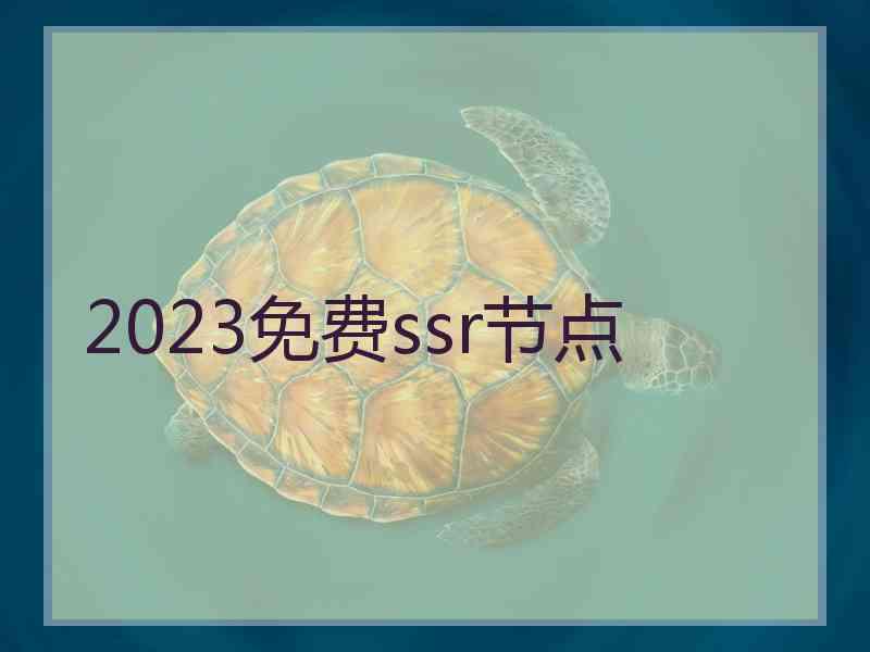 2023免费ssr节点