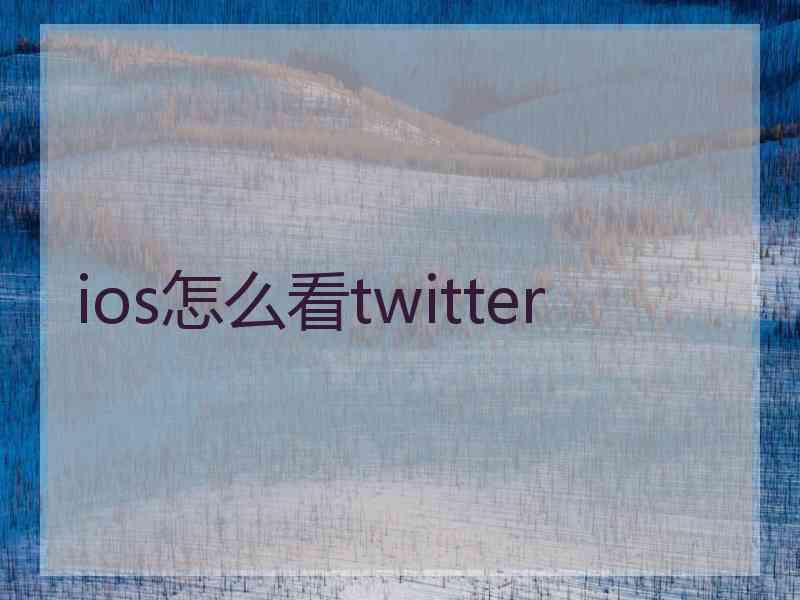 ios怎么看twitter