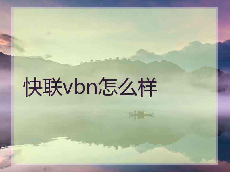 快联vbn怎么样