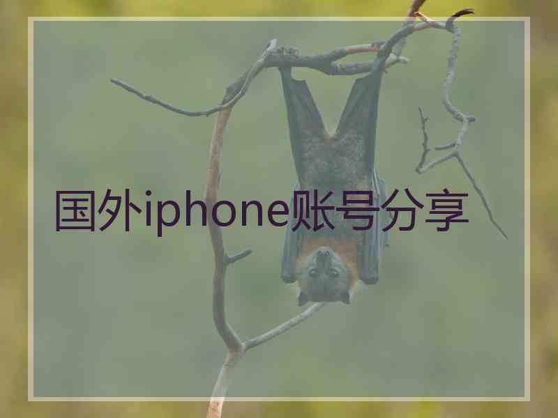 国外iphone账号分享