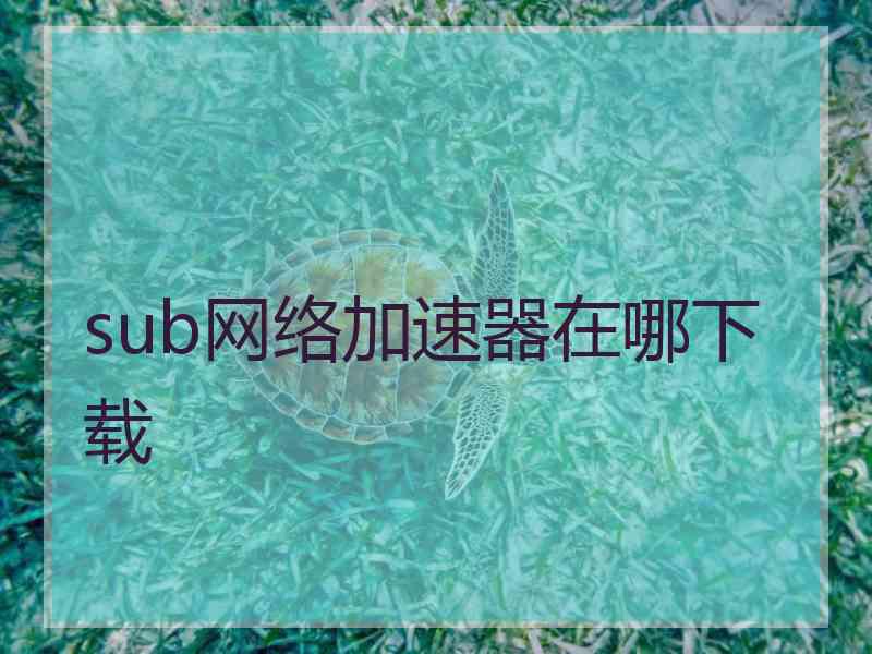 sub网络加速器在哪下载