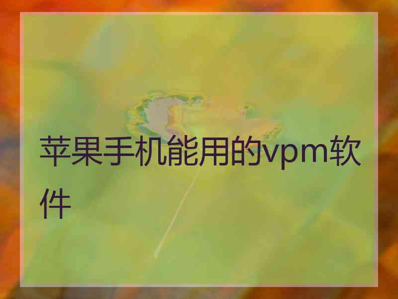 苹果手机能用的vpm软件