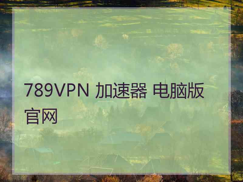 789VPN 加速器 电脑版 官网