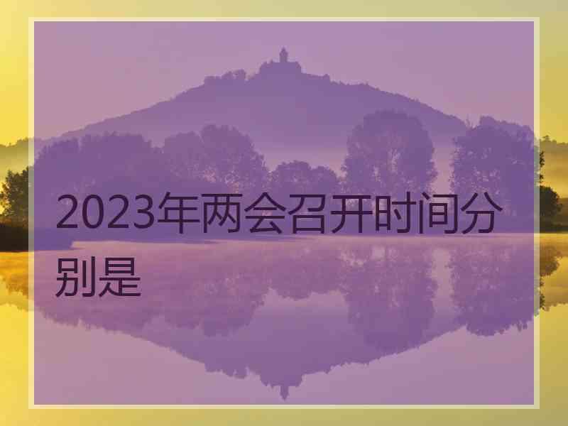 2023年两会召开时间分别是