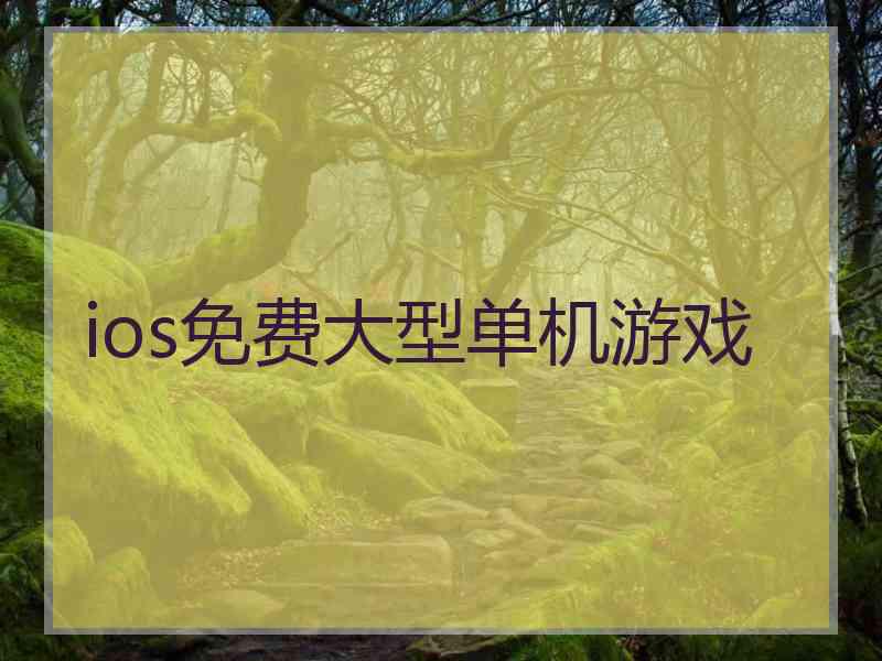 ios免费大型单机游戏