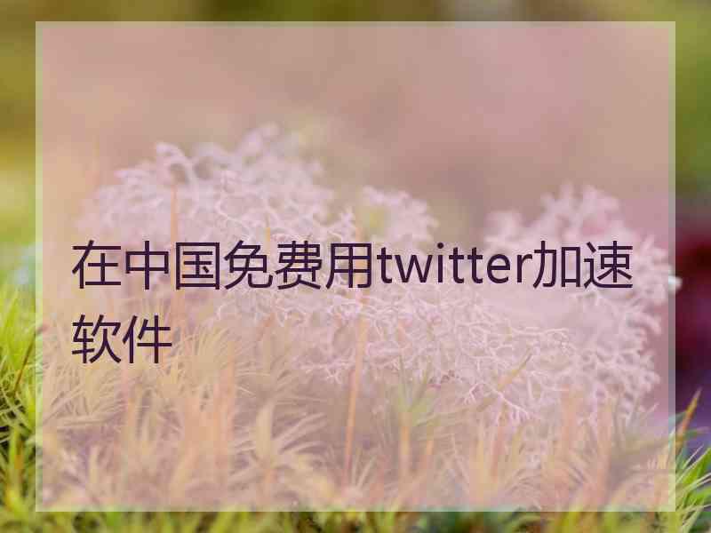 在中国免费用twitter加速软件