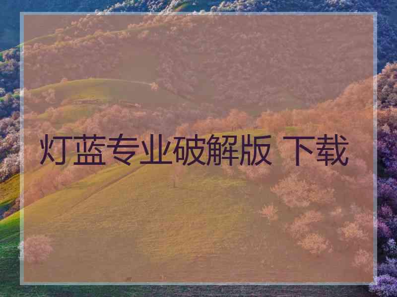 灯蓝专业破解版 下载