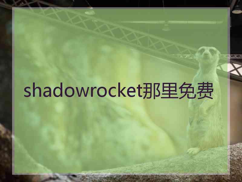 shadowrocket那里免费