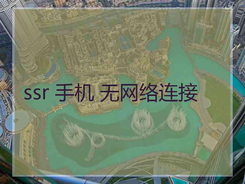 ssr 手机 无网络连接