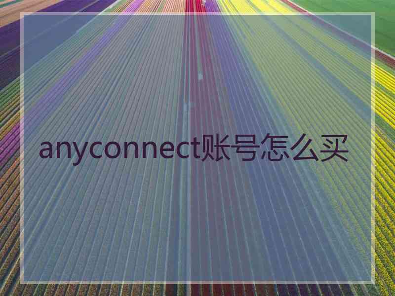 anyconnect账号怎么买